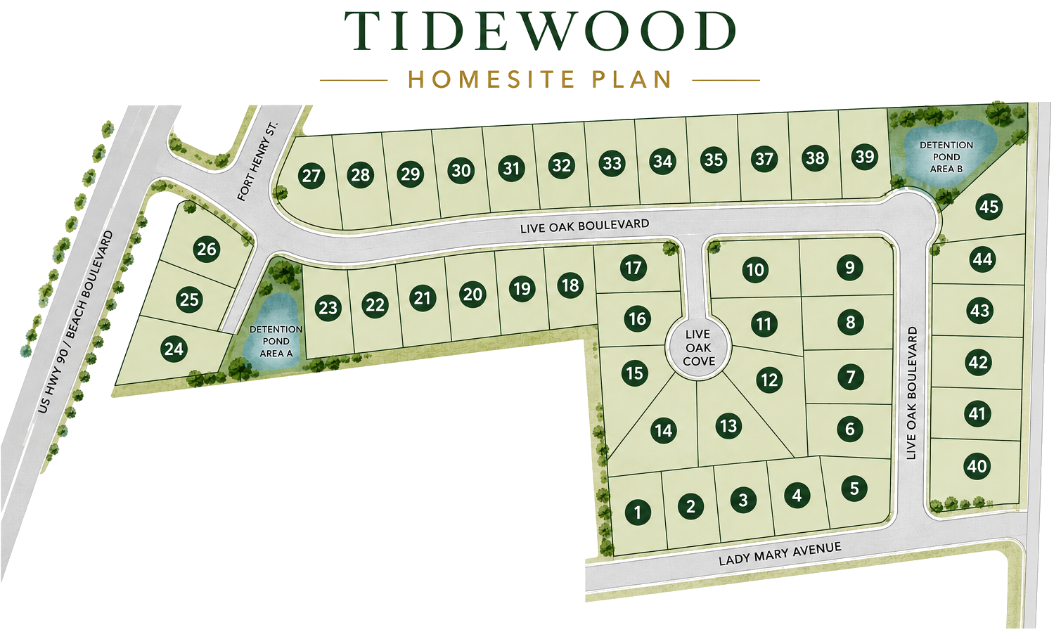 Tidewood Homesite Plan — full community site plan